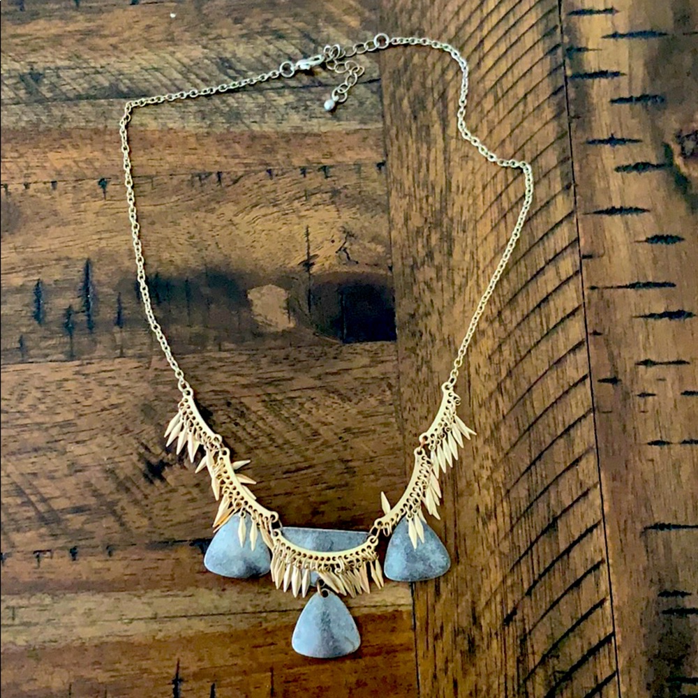 Silver and Gold Fringe Necklace BOGO FREE